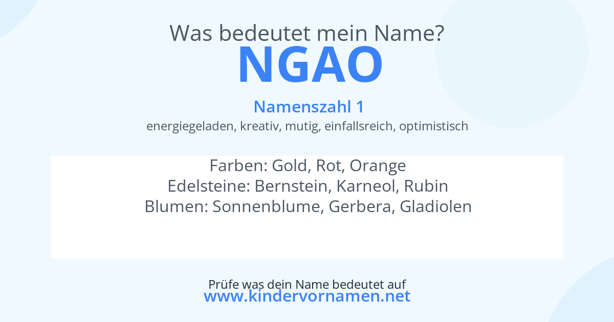 Was bedeutet der Name Ngao?