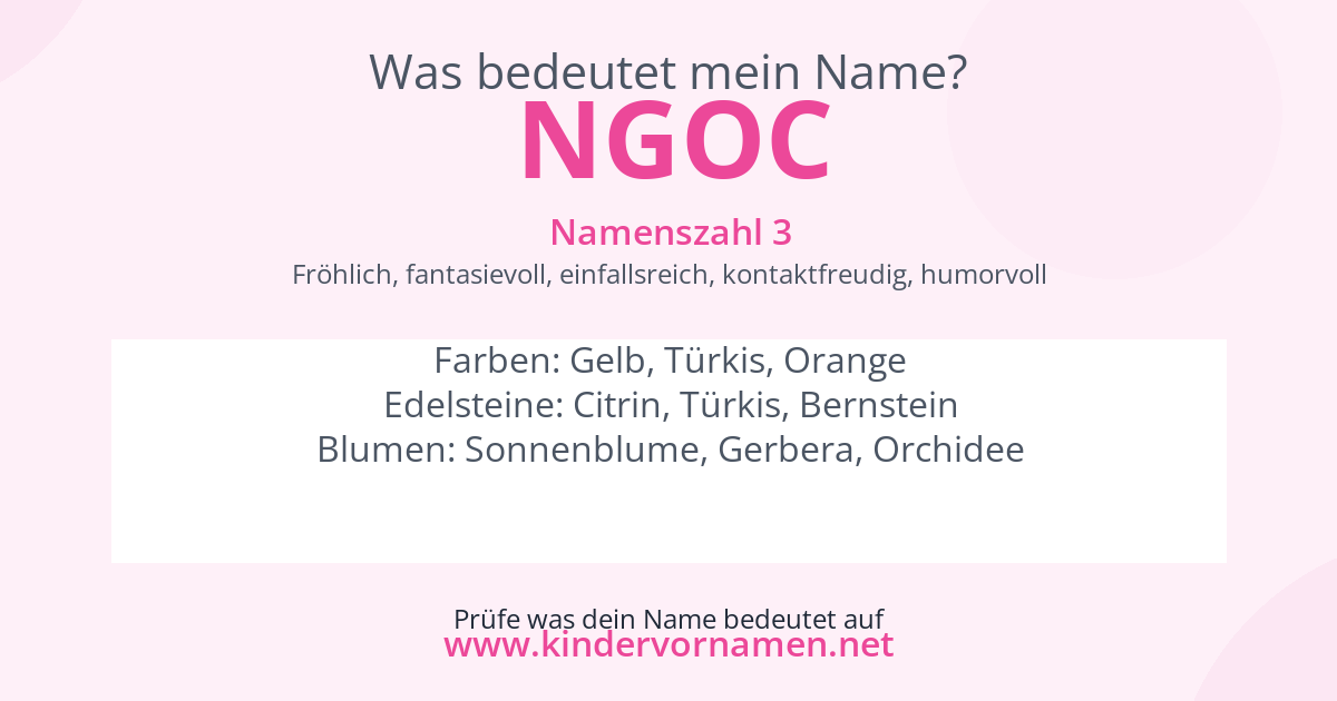 Was bedeutet der Name Ngoc?