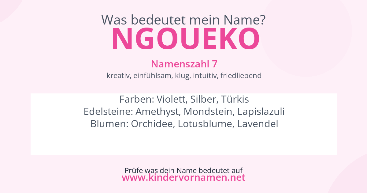 Was bedeutet der Name Ngoueko?