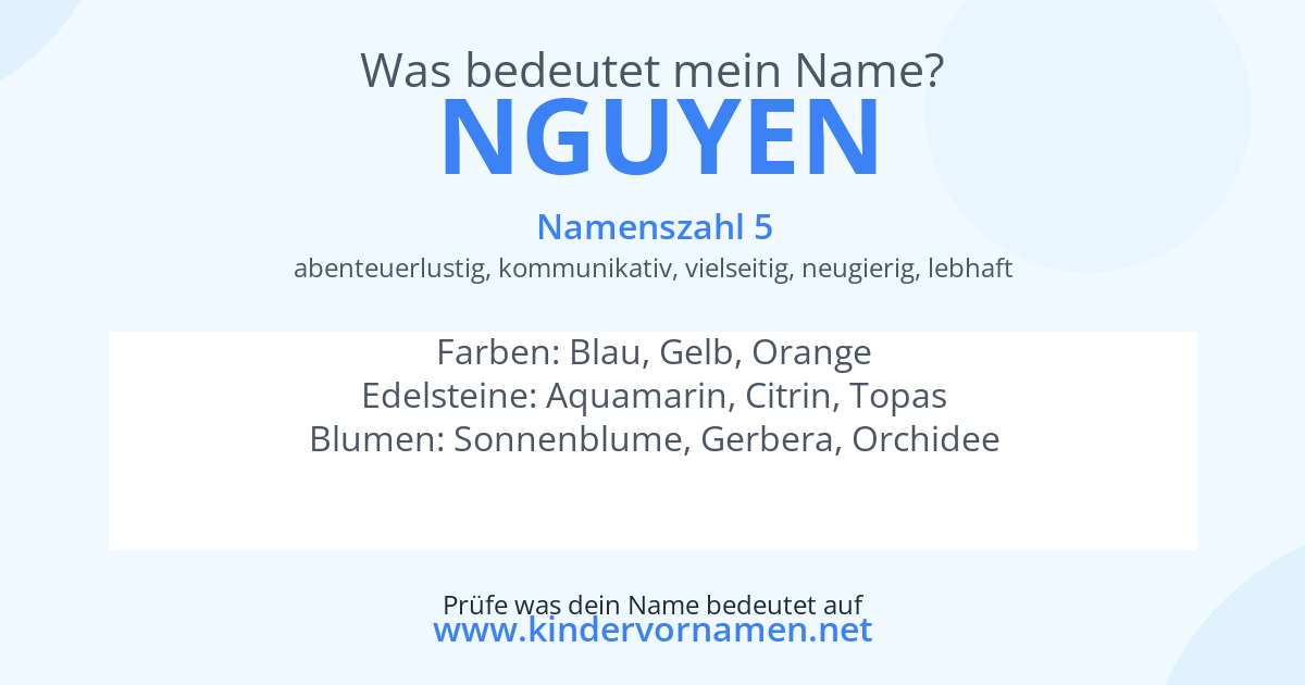 Was bedeutet der Name Nguyen?