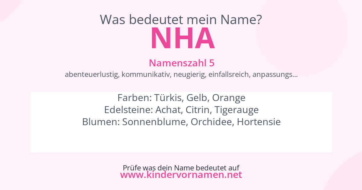 Was bedeutet der Name Nha?