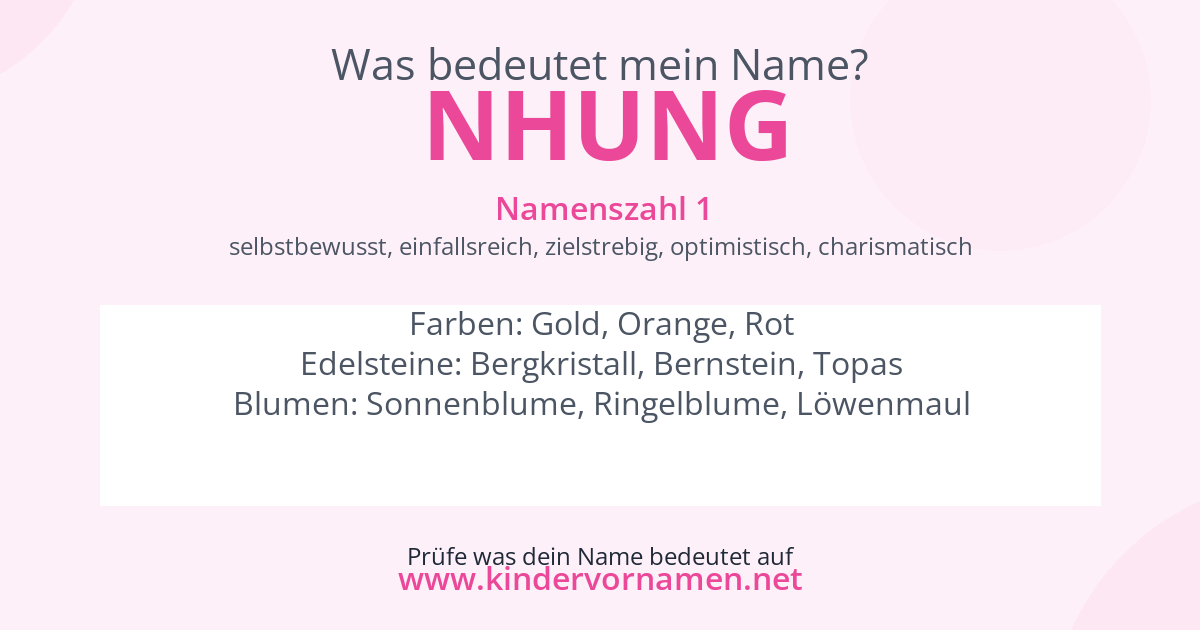 Was bedeutet der Name Nhung?