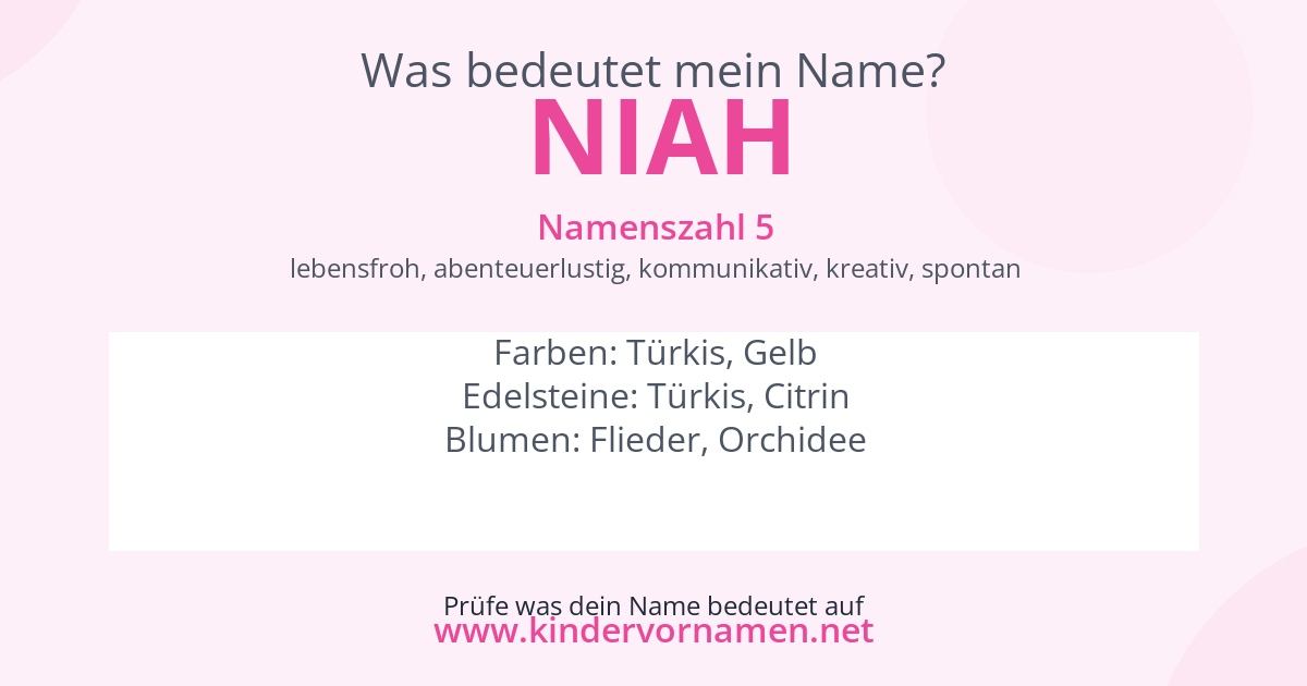 Was bedeutet der Name Niah?