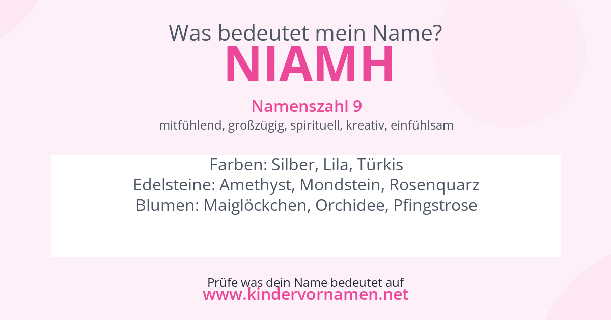 Was bedeutet der Name Niamh?
