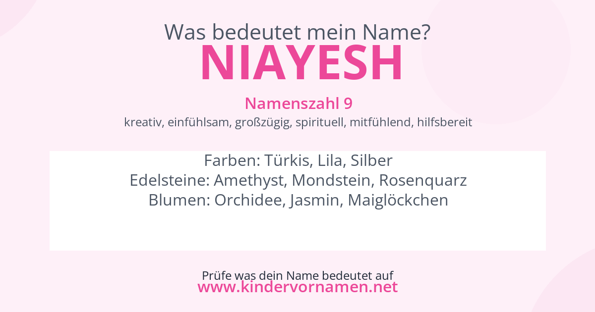 Was bedeutet der Name Niayesh?