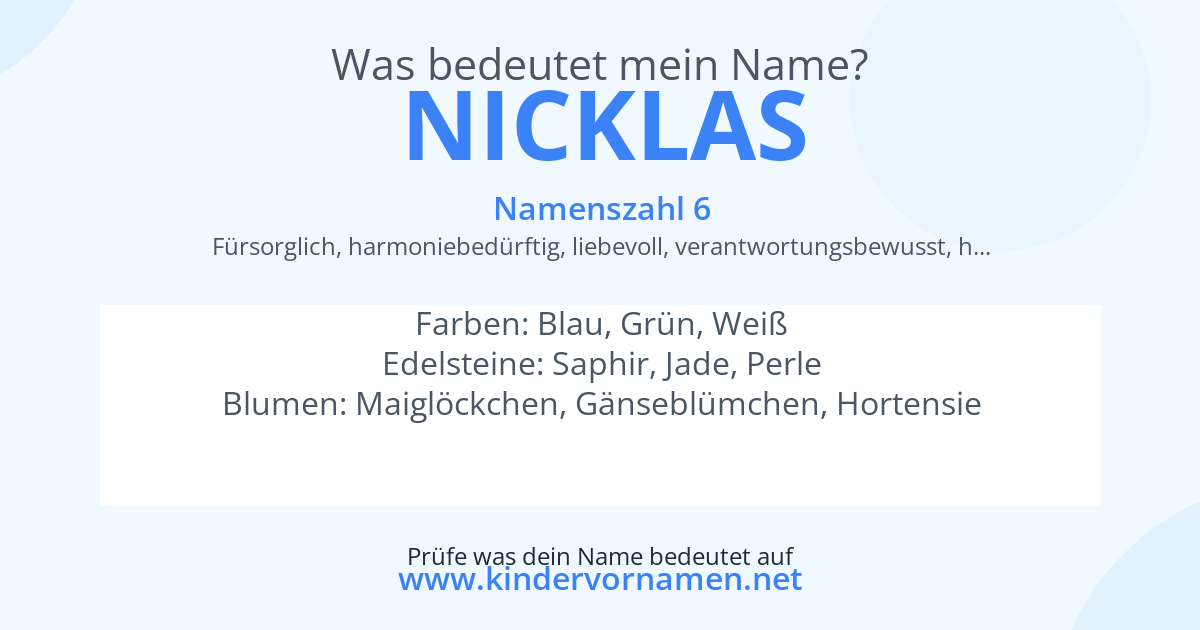 Was bedeutet der Name Nicklas?