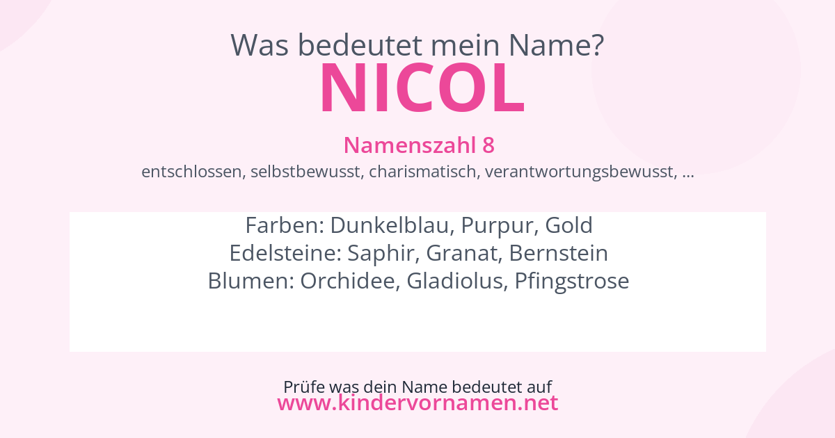 Was bedeutet der Name Nicol?