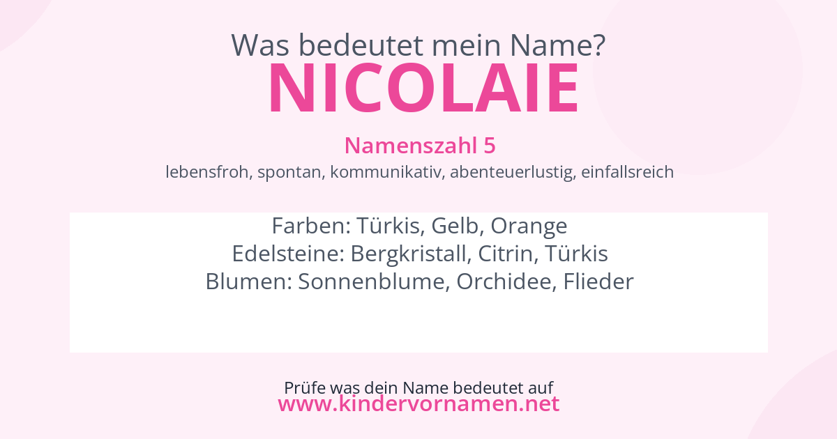 Was bedeutet der Name Nicolaie?