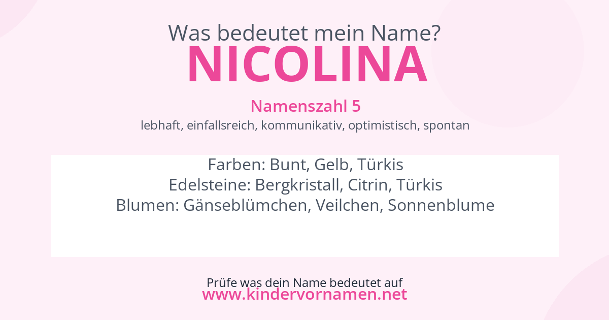 Was bedeutet der Name Nicolina?