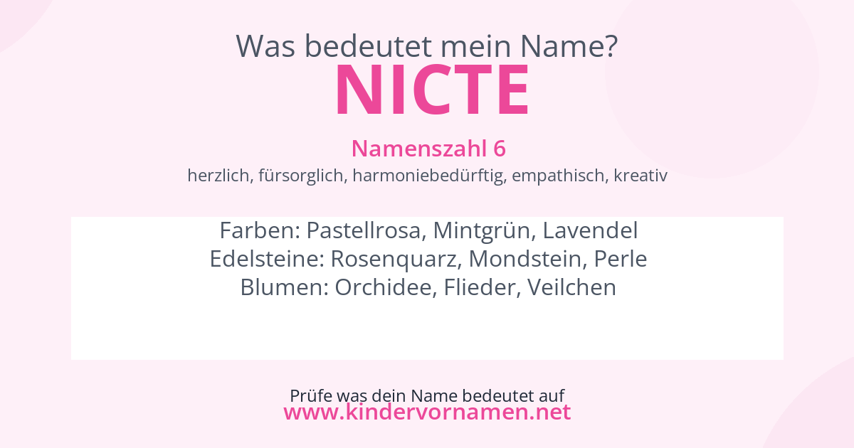 Was bedeutet der Name Nicte?