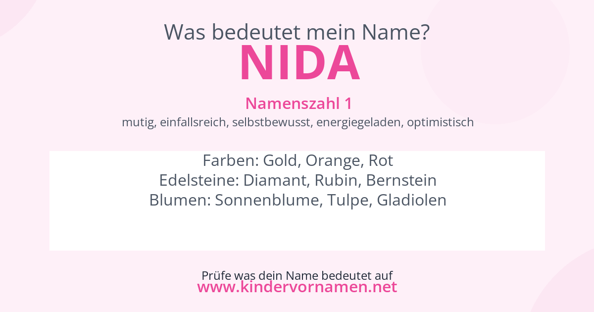 Was bedeutet der Name Nida?