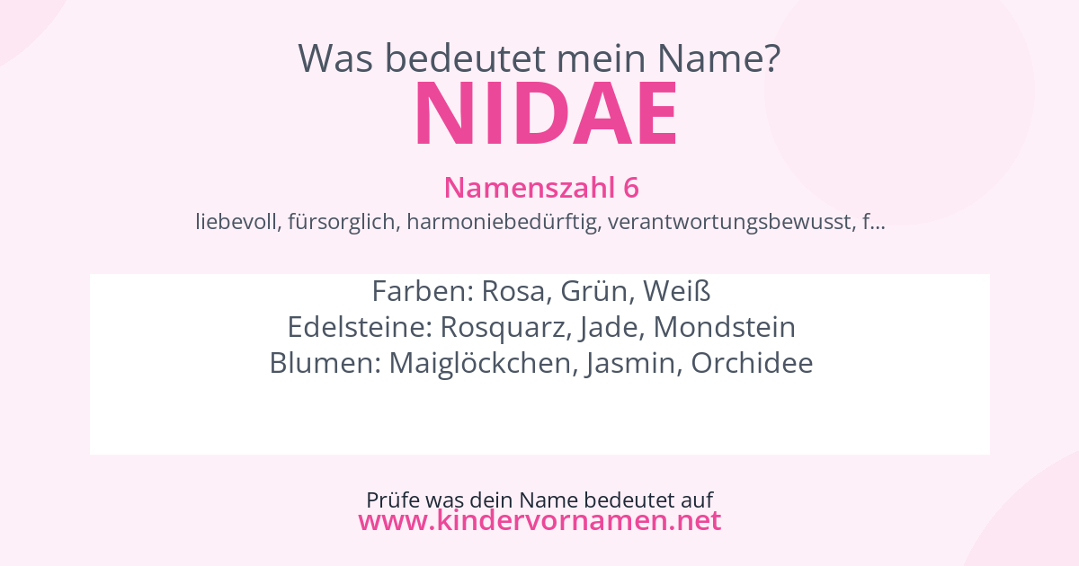 Was bedeutet der Name Nidae?