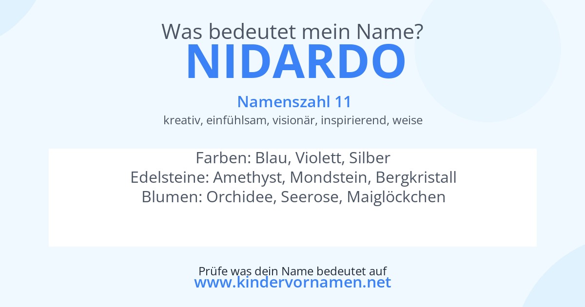 Was bedeutet der Name Nidardo?
