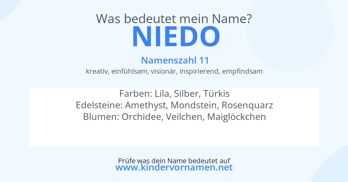 Was bedeutet der Name Niedo?