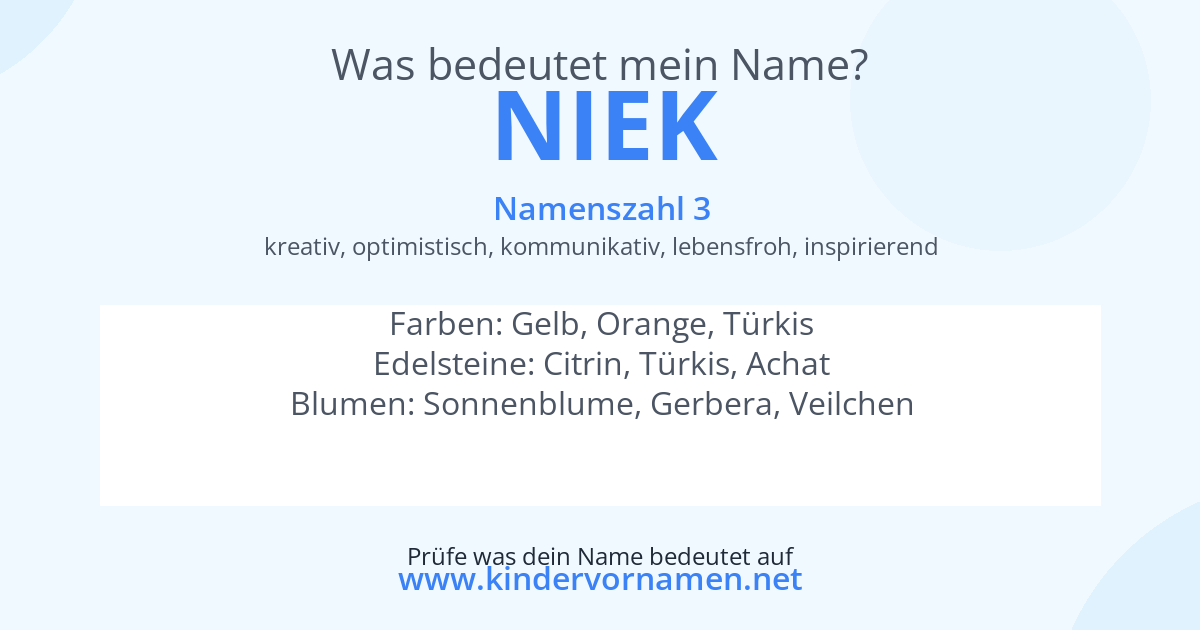 Was bedeutet der Name Niek?