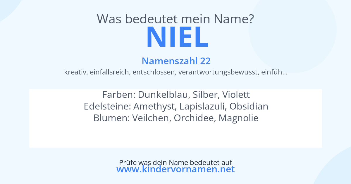 Was bedeutet der Name Niel?