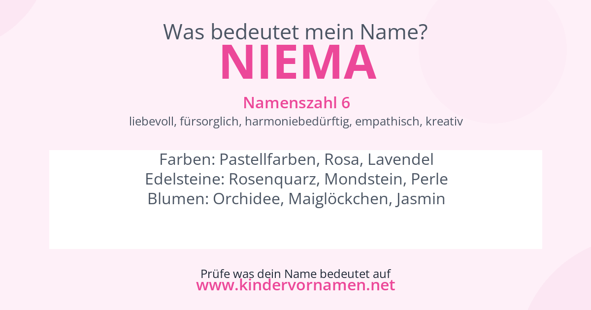 Was bedeutet der Name Niema?