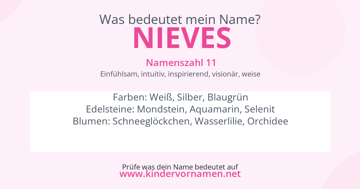 Was bedeutet der Name Nieves?