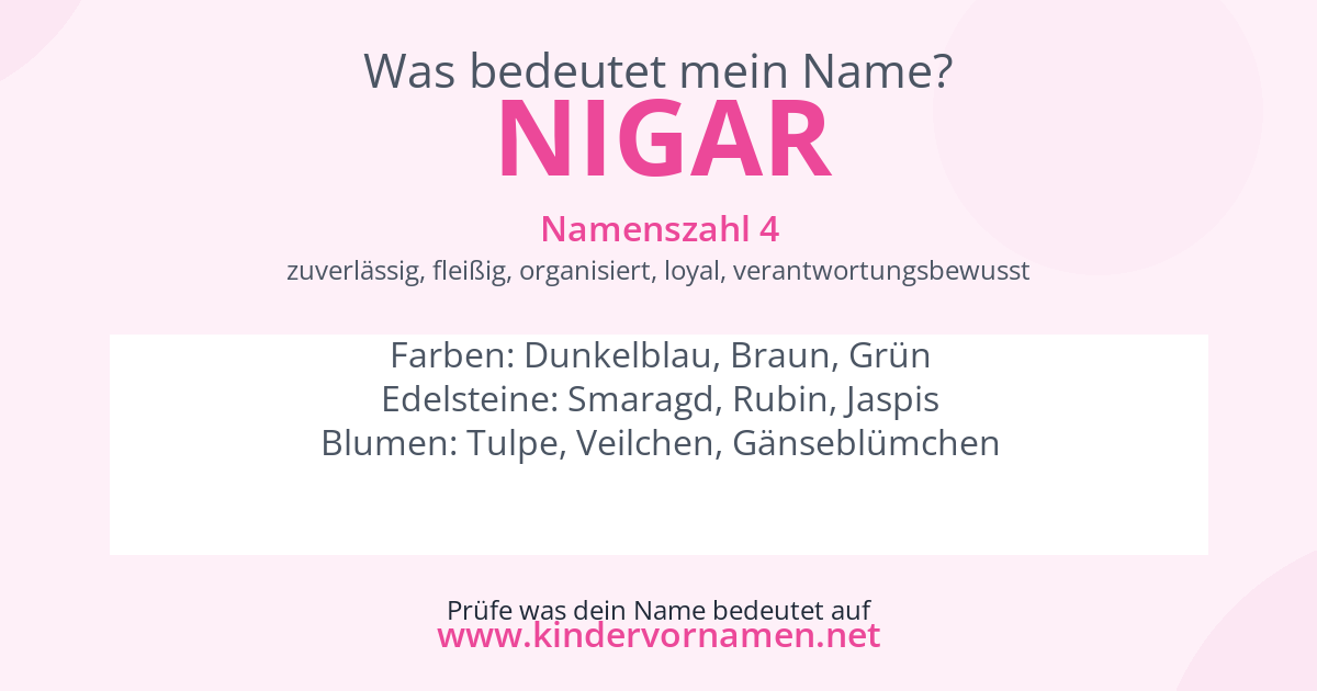 Was bedeutet der Name Nigar?