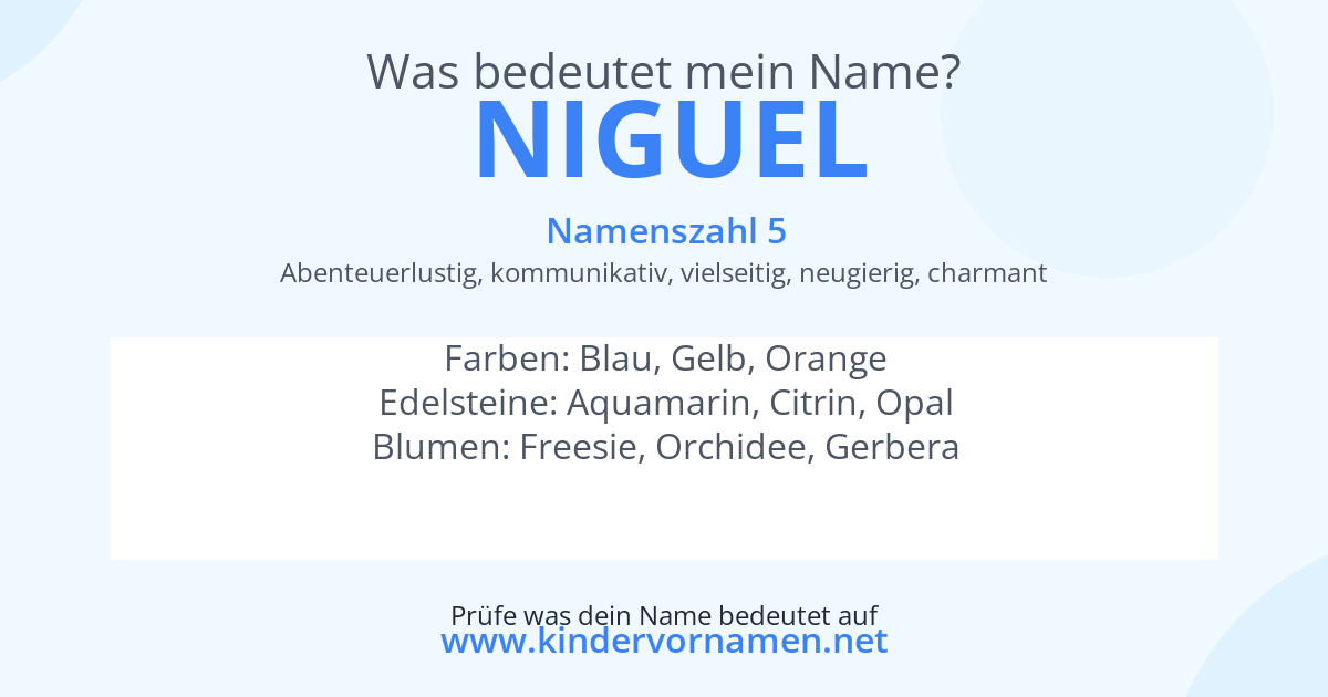 Was bedeutet der Name Niguel?
