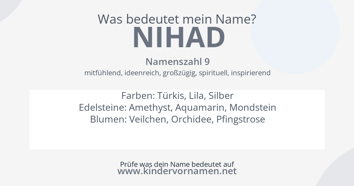 Was bedeutet der Name Nihad?