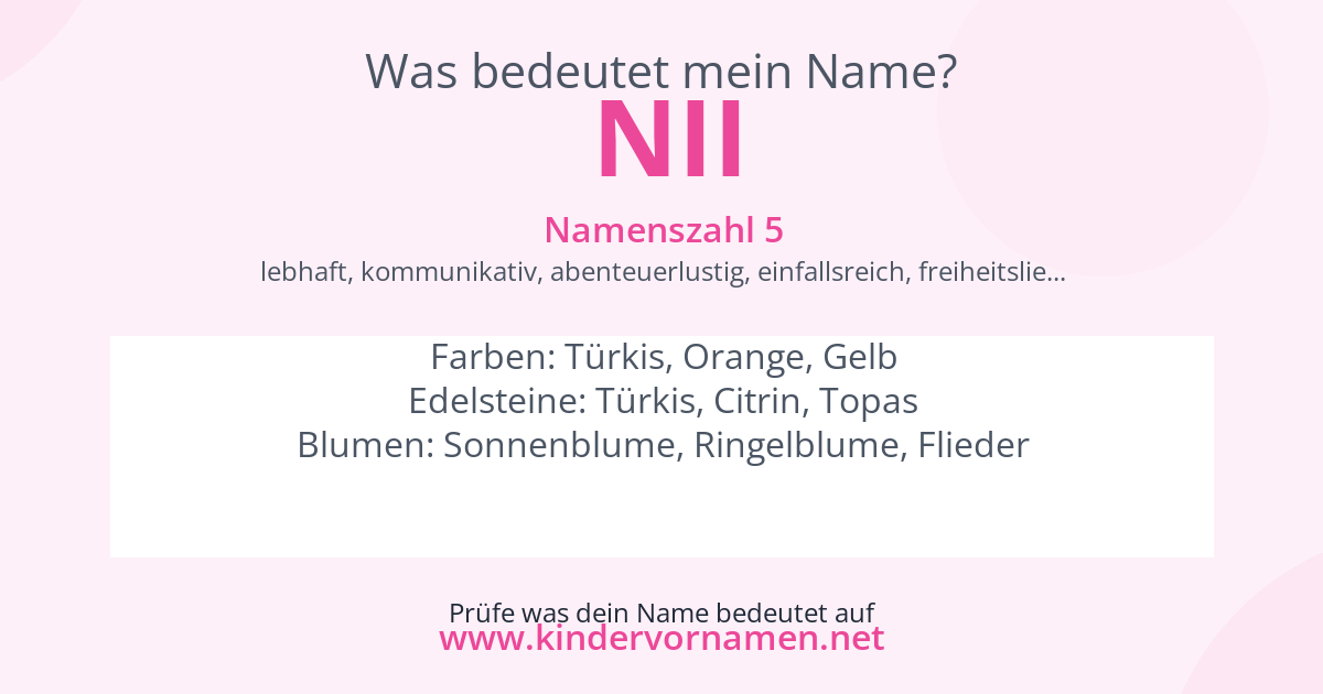 Was bedeutet der Name Nii?