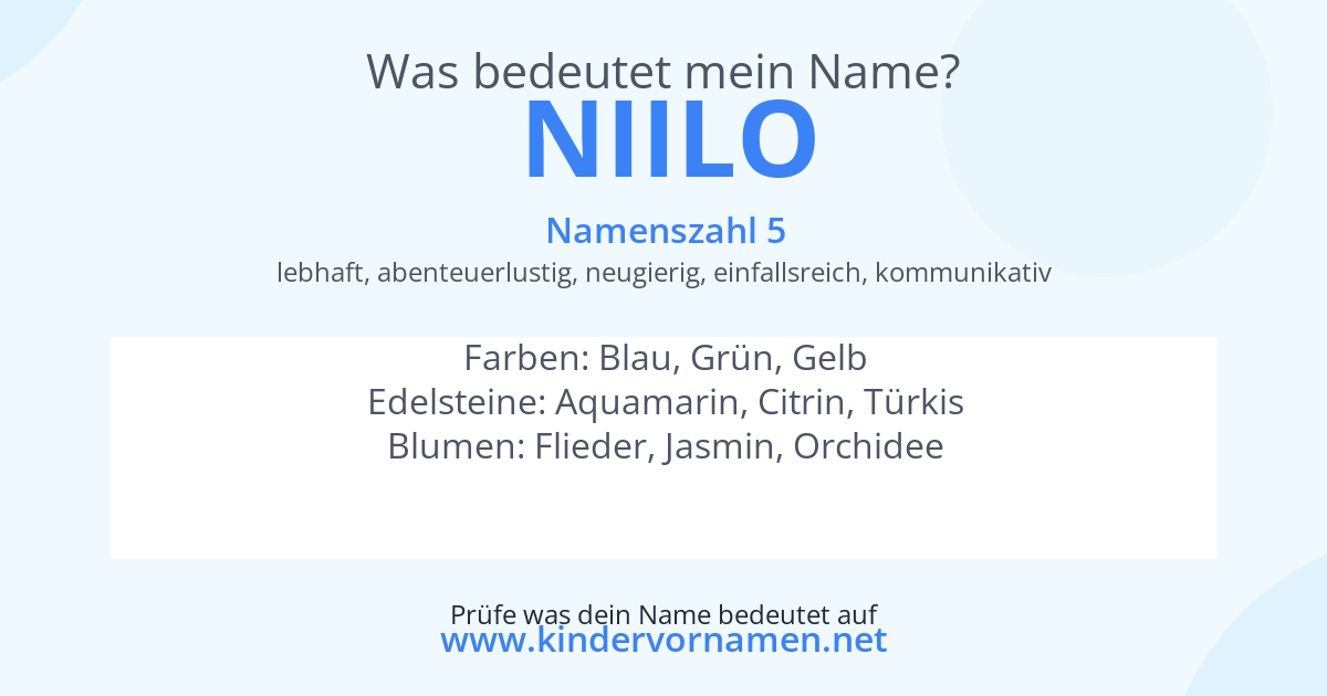 Was bedeutet der Name Niilo?