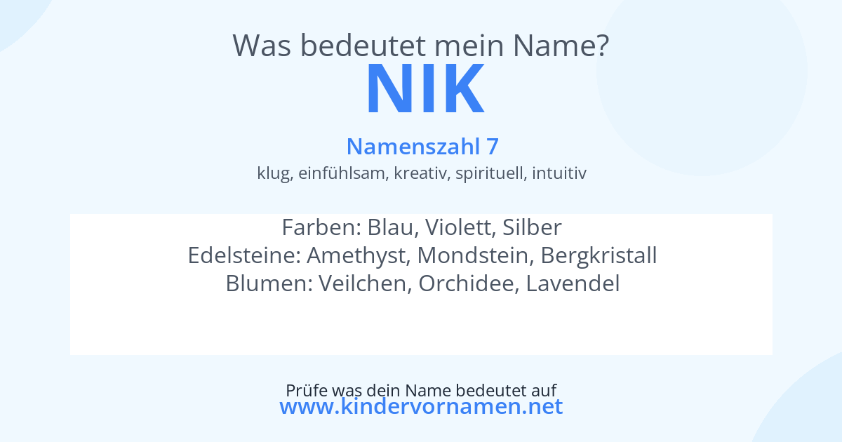 Was bedeutet der Name Nik?