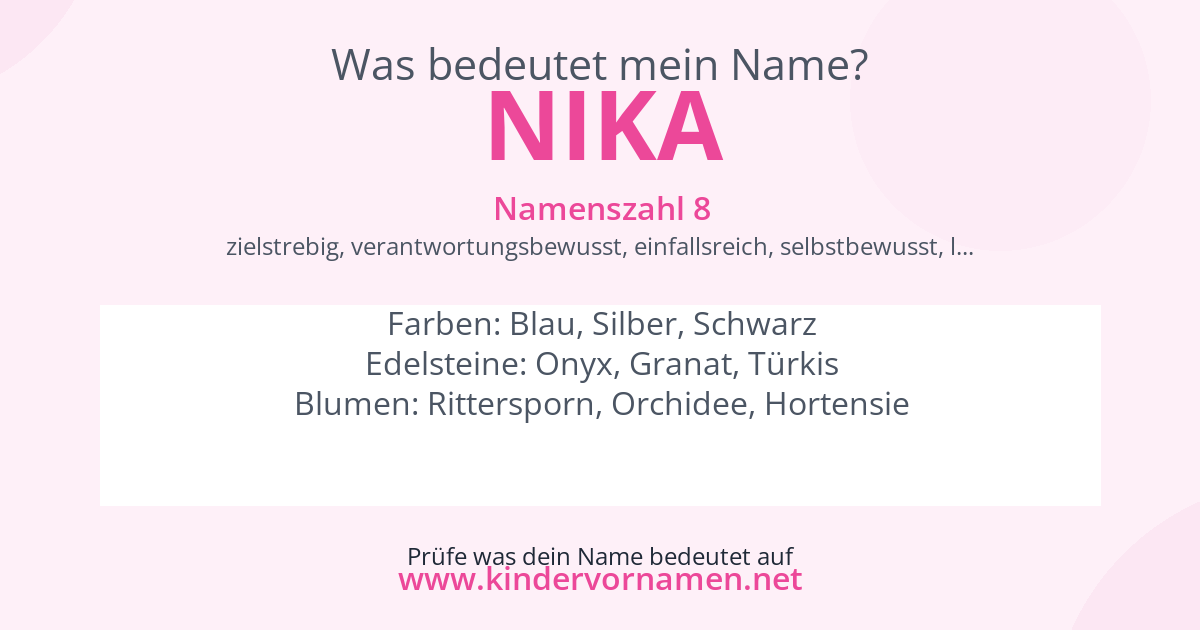 Was bedeutet der Name Nika?