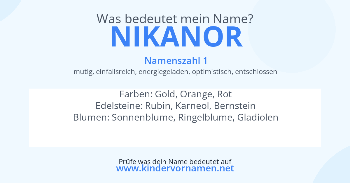 Was bedeutet der Name Nikanor?