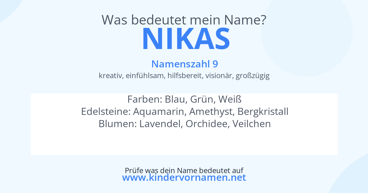 Was bedeutet der Name Nikas?
