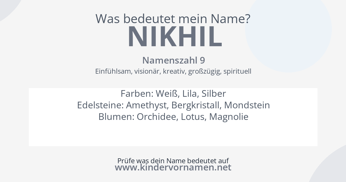 Was bedeutet der Name Nikhil?