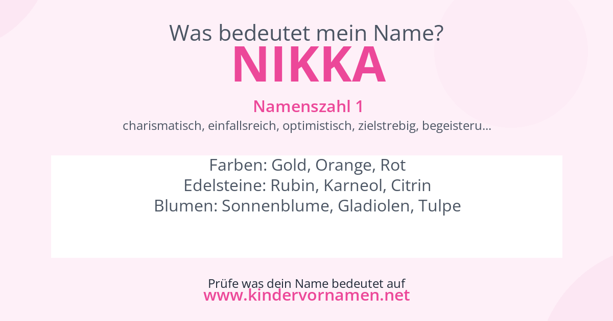 Was bedeutet der Name Nikka?