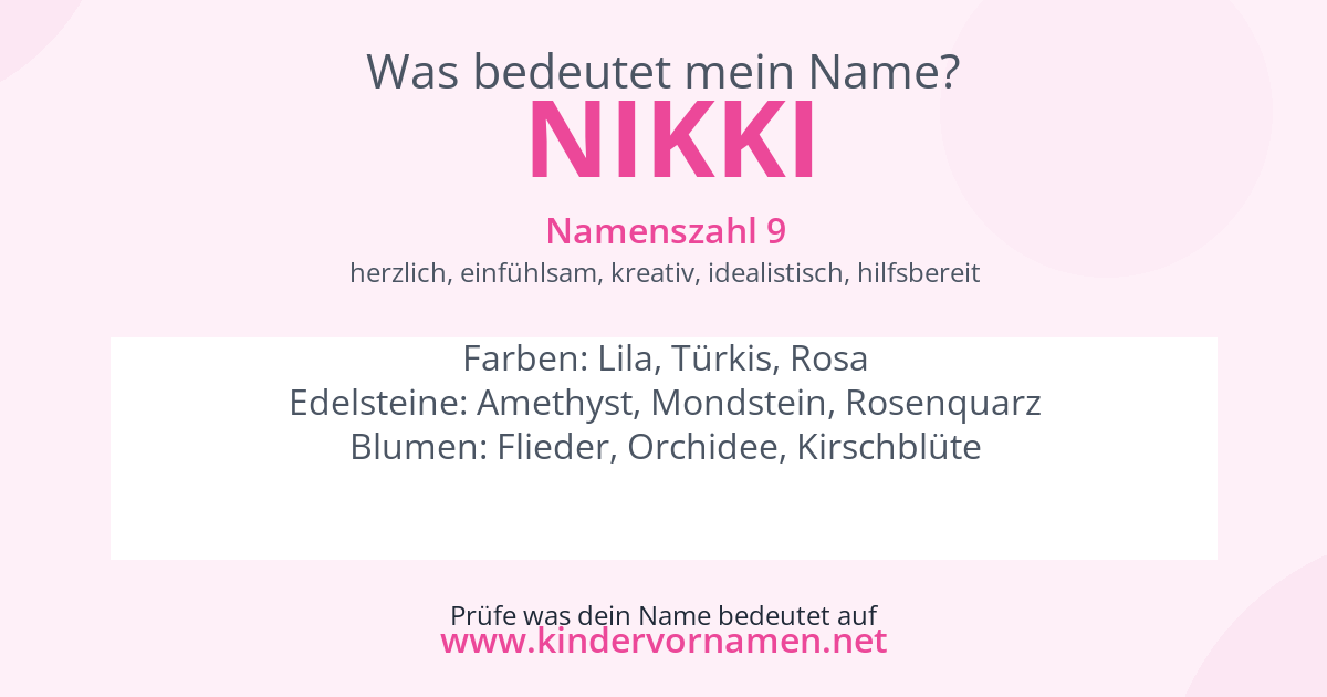 Was bedeutet der Name Nikki?