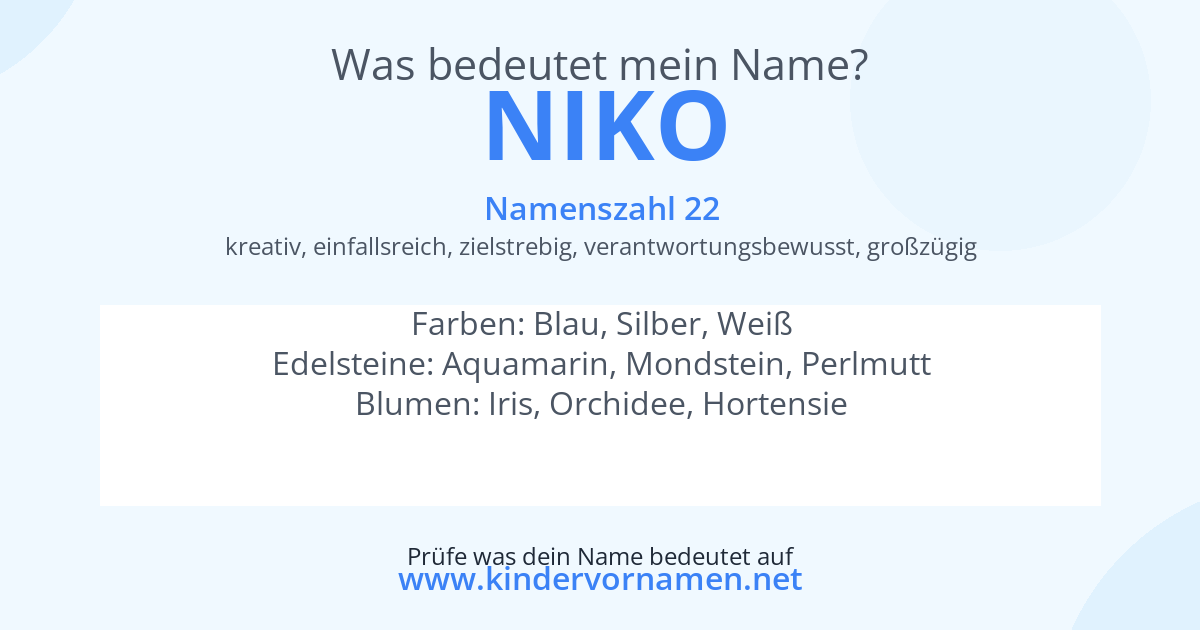 Was bedeutet der Name Niko?