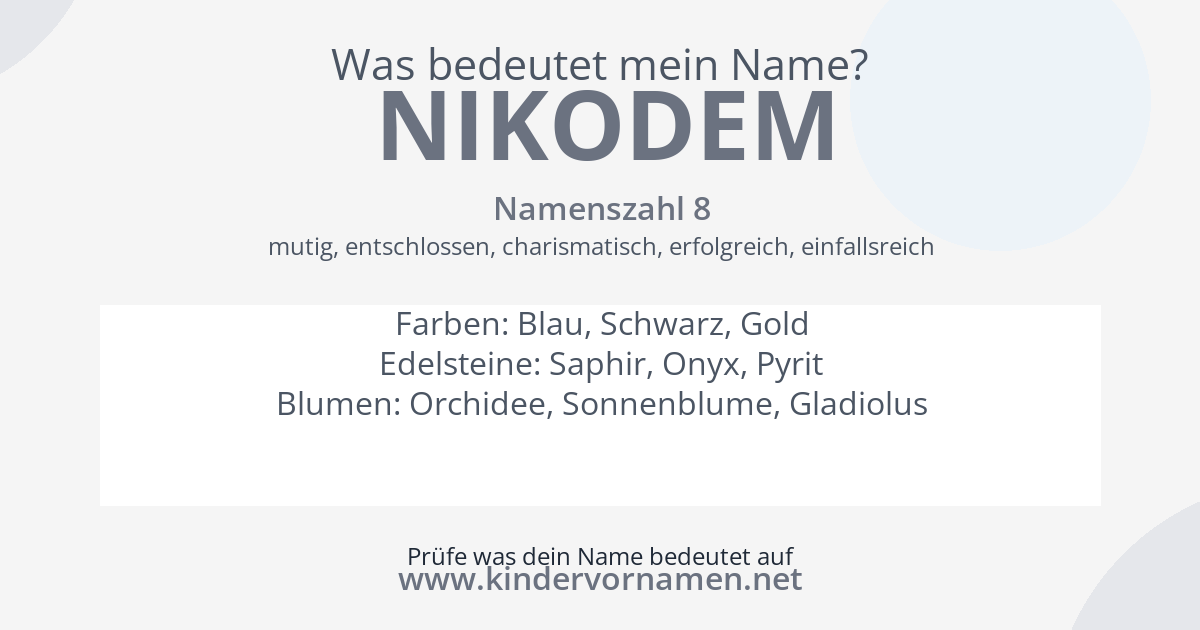 Was bedeutet der Name Nikodem?