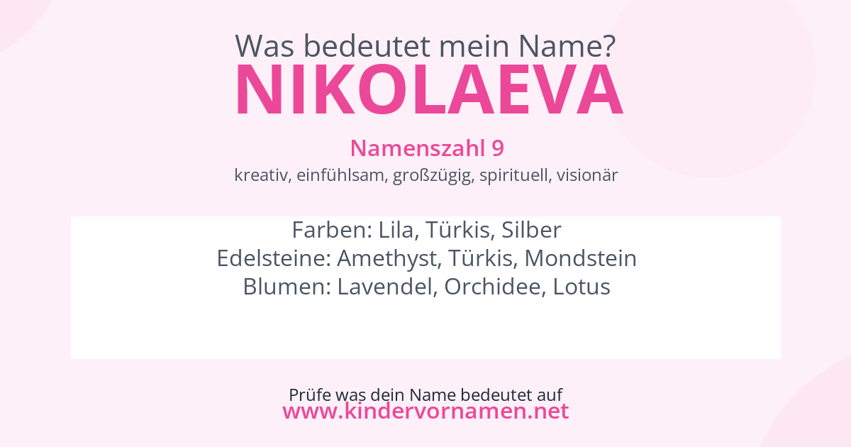 Was bedeutet der Name Nikolaeva?