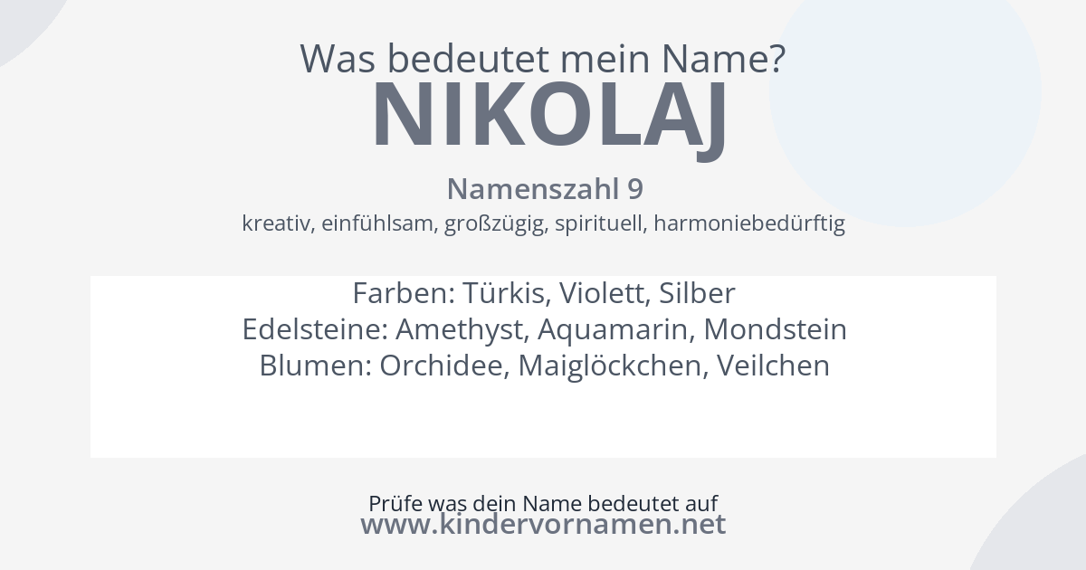 Was bedeutet der Name Nikolaj?