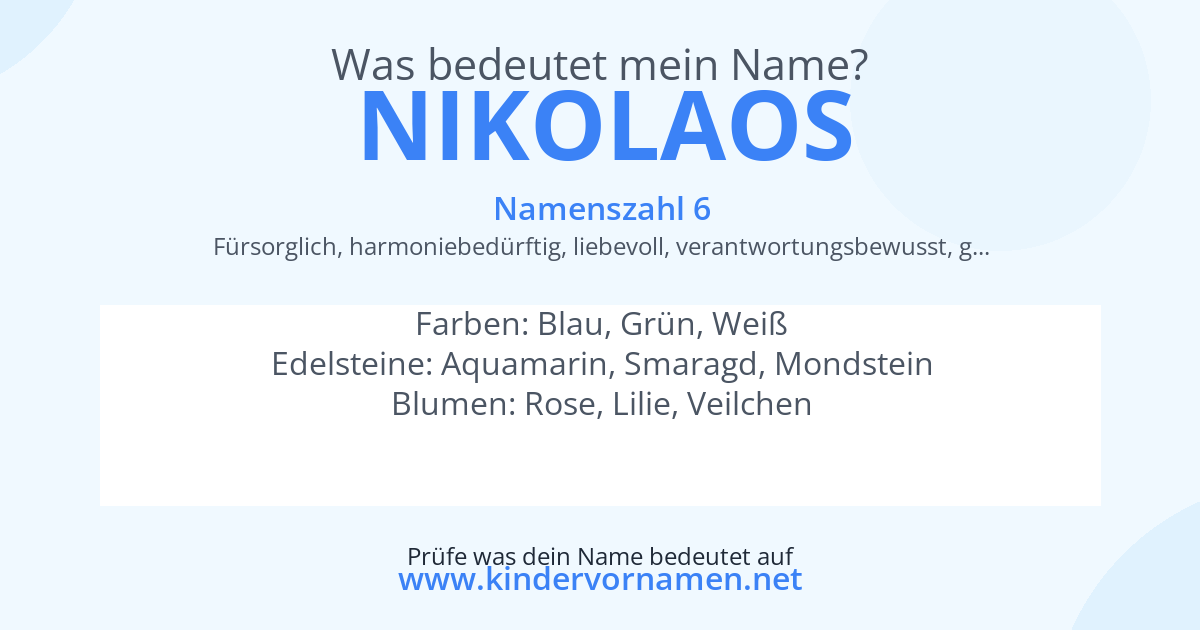 Was bedeutet der Name Nikolaos?
