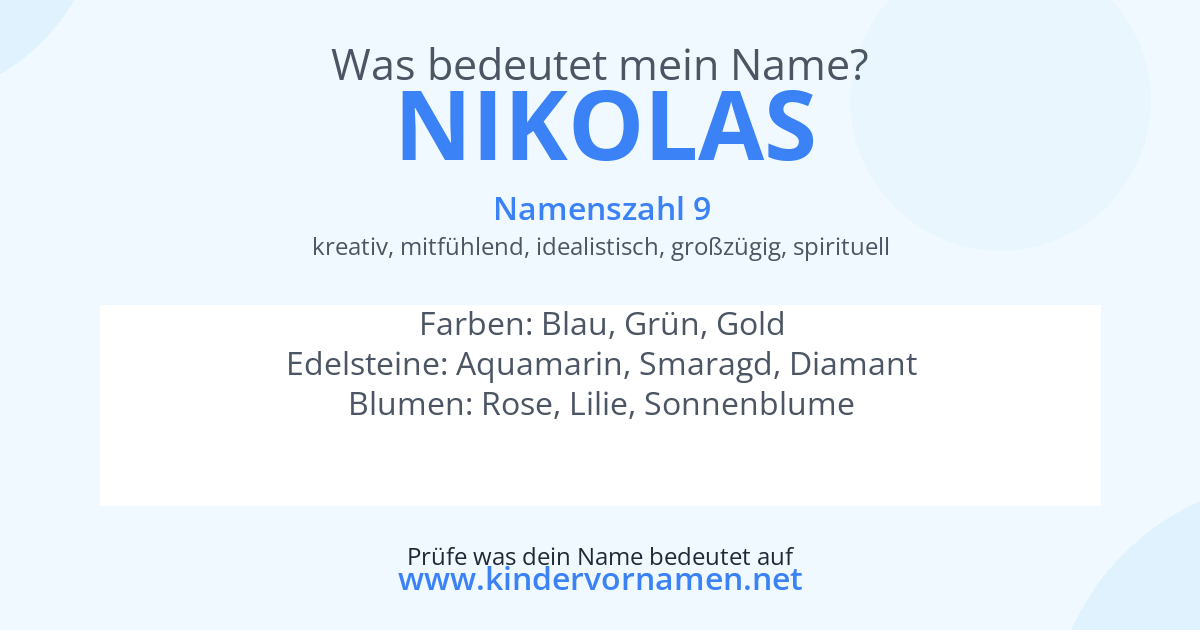 Was bedeutet der Name Nikolas?