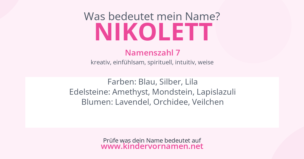Was bedeutet der Name Nikolett?