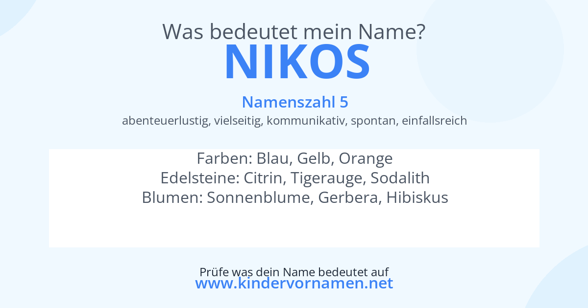 Was bedeutet der Name Nikos?