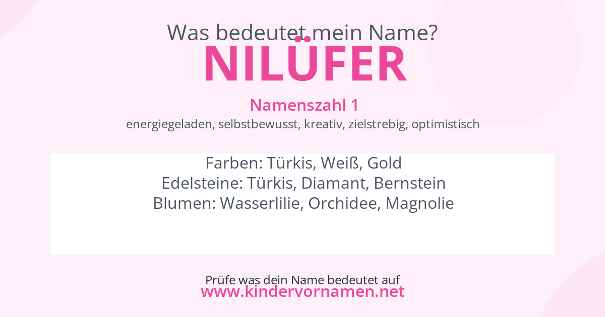 Was bedeutet der Name Nilüfer?