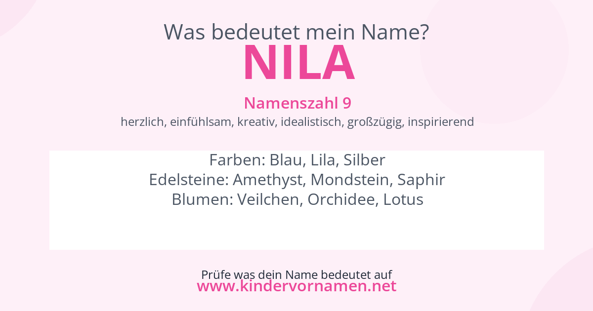 Was bedeutet der Name Nila?