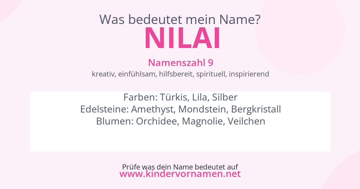 Was bedeutet der Name Nilai?