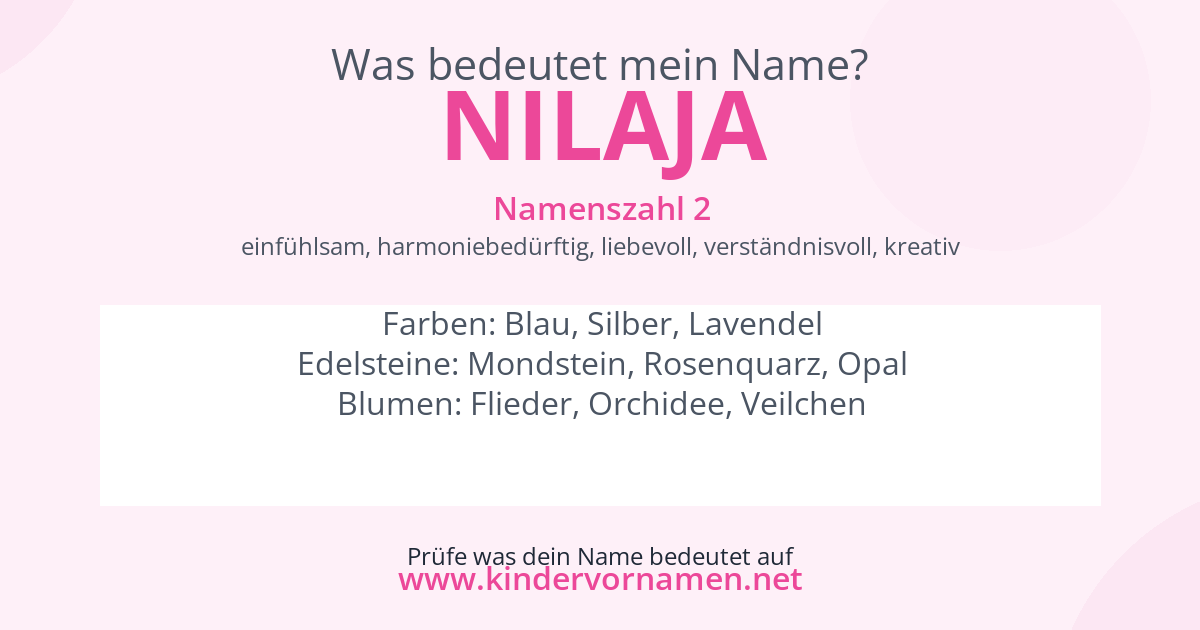 Was bedeutet der Name Nilaja?