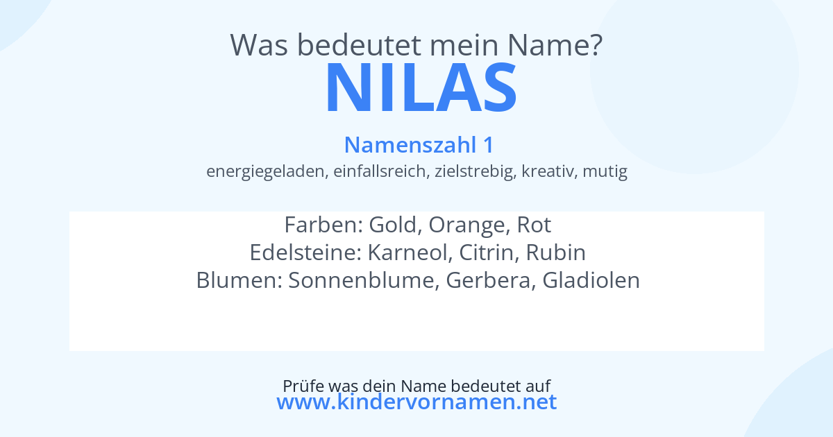 Was bedeutet der Name Nilas?