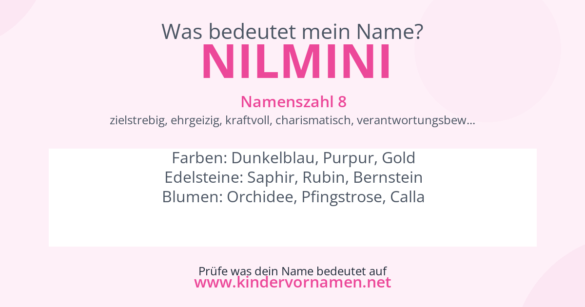 Was bedeutet der Name Nilmini?