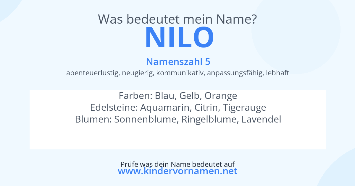 Was bedeutet der Name Nilo?