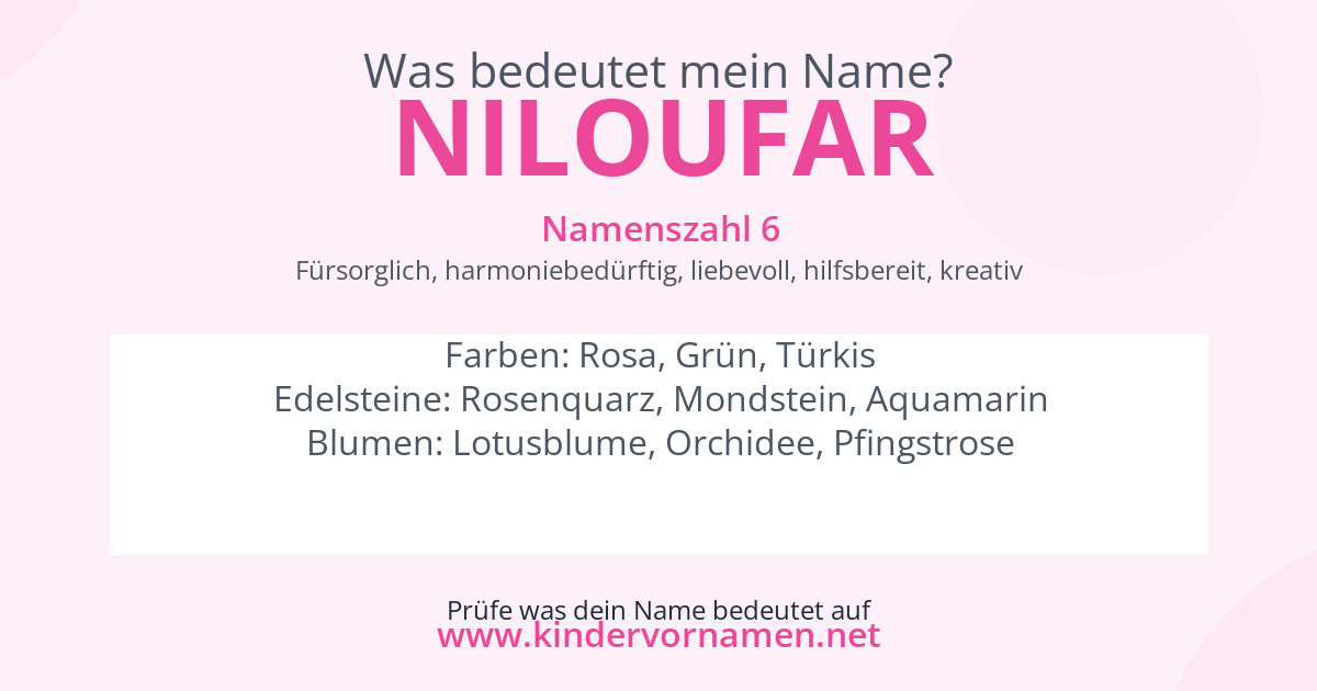Was bedeutet der Name Niloufar?